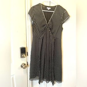 Black/White polka dot dress. Very fitting and shapes the torso